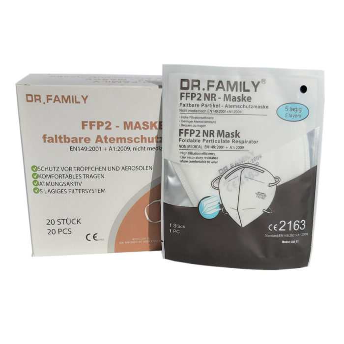 DR. FAMILY FFP2 Masken-Einzeln_verpackt Verpackung