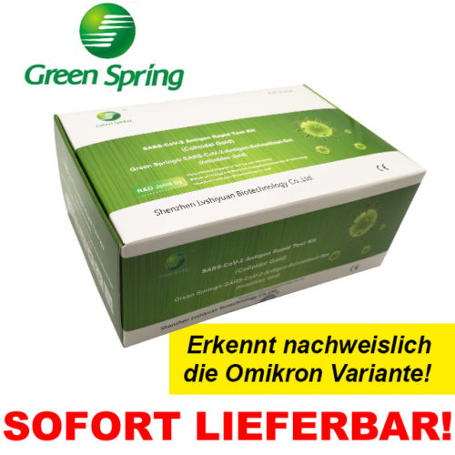 GREEN SPRING® Covid-19 Schnelltest (kollodiales Gold) (Profi) - 25 Stück
