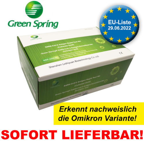 GREEN SPRING® Covid-19 Schnelltest (kollodiales Gold) (Profi) - 25 Stück