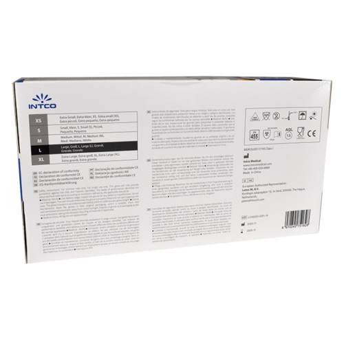 INTCO Disposable Nitril Medizinische-Untersuchungshandschuhe (puderfrei) - 100er Spenderbox